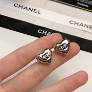 Okify CC Heart Shape Silver Earrings  - 1