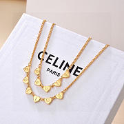 Okify Celine Heart Letter Gold Necklace - 1