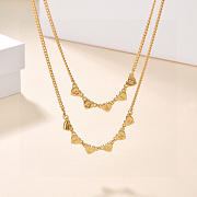 Okify Celine Heart Letter Gold Necklace - 4