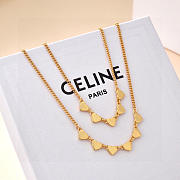 Okify Celine Heart Letter Gold Necklace - 2