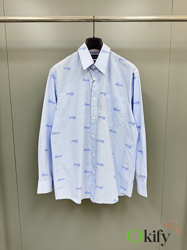 Okify Gucci Light Blue Shirt With Long Sleeves 21559 - 1