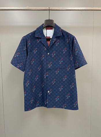 Okify Gucci Snake Blue Shirt 