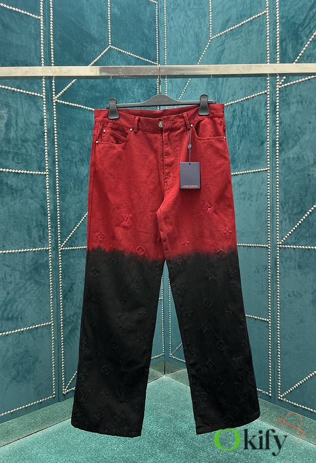 Okify Louis Vuitton Red And Black Jeans S-XL  - 1