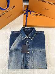 Okify Louis Vuitton Blue Denim Jacket S-XL 21575 - 4