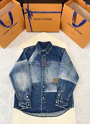 Okify Louis Vuitton Blue Denim Jacket S-XL 21575 - 1