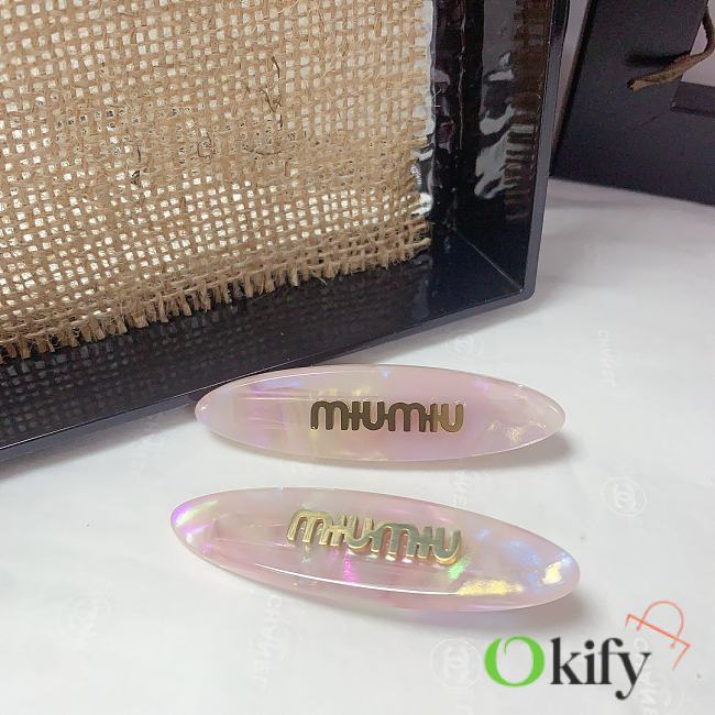 Okify MiuMiu A Pair Of Pink Bling Hair Clip  - 1