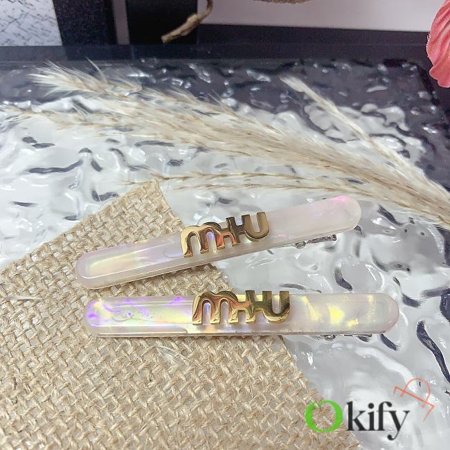 Okify MiuMiu A Pair Of Bling Pink Long Hair Clip  - 1