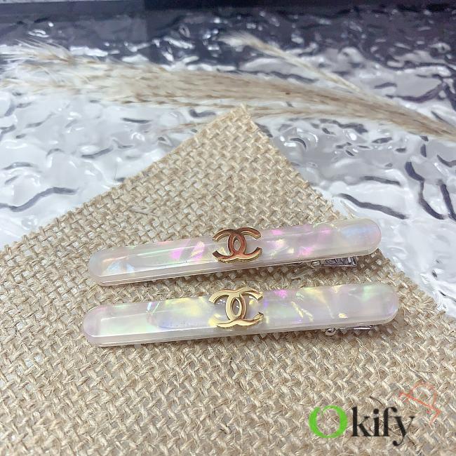 Okify CC Bling Pink Hair Clips Gold Charm 21595 - 1