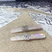 Okify CC Bling Pink Hair Clips Silver Charm 21596 - 1