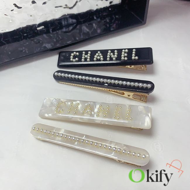 Okify CC A Pair Of Black/White Bling Hair Clips  - 1