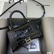 Okify Balenciaga Hourglass Crocodile Bag In Black 23x10x14cm  - 1