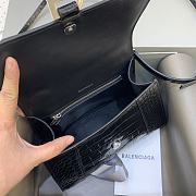 Okify Balenciaga Hourglass Crocodile Bag In Black 23x10x14cm  - 2