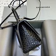 Okify Balenciaga Hourglass Crocodile Bag In Black 23x10x14cm  - 3