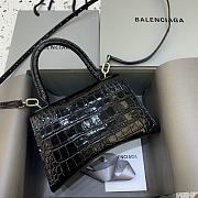 Okify Balenciaga Hourglass Crocodile Bag In Black 23x10x14cm  - 4