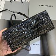 Okify Balenciaga Hourglass Crocodile Bag In Black 23x10x14cm  - 5