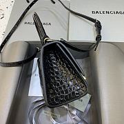 Okify Balenciaga Hourglass Crocodile Bag In Black 19x8x11cm  - 4