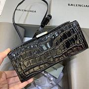 Okify Balenciaga Hourglass Crocodile Bag In Black 19x8x11cm  - 2