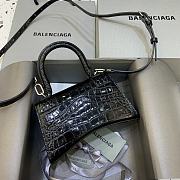 Okify Balenciaga Hourglass Crocodile Bag In Black 19x8x11cm  - 3