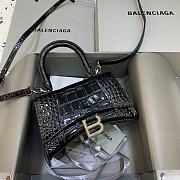 Okify Balenciaga Hourglass Crocodile Bag In Black 19x8x11cm  - 1