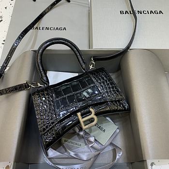 Okify Balenciaga Hourglass Crocodile Bag In Black 19x8x11cm 