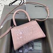 Okify Balenciaga Hourglass Crocodile Bag In Pink 23x10x14cm  - 2