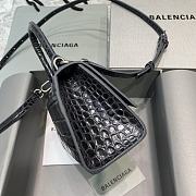 Okify Balenciaga Hourglass Crocodile Bag In Black 19x8x11cm 21657 - 4