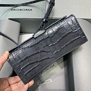 Okify Balenciaga Hourglass Crocodile Bag In Black 19x8x11cm 21657 - 2