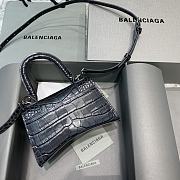 Okify Balenciaga Hourglass Crocodile Bag In Black 19x8x11cm 21657 - 3