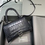 Okify Balenciaga Hourglass Crocodile Bag In Black 23x10x14cm 21658 - 1