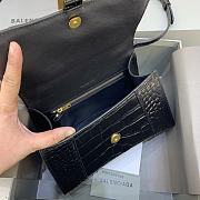 Okify Balenciaga Hourglass Crocodile Bag In Black With Gold Hardware 23x10x14cm 21659 - 5