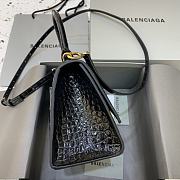 Okify Balenciaga Hourglass Crocodile Bag In Black With Gold Hardware 23x10x14cm 21659 - 3