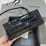 Okify Balenciaga Hourglass Crocodile Bag In Black With Gold Hardware 23x10x14cm 21659 - 4