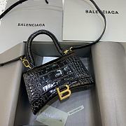 Okify Balenciaga Hourglass Crocodile Bag In Black With Gold Hardware 19x8x11cm 21660 - 1