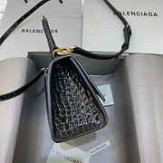 Okify Balenciaga Hourglass Crocodile Bag In Black With Gold Hardware 19x8x11cm 21660 - 4