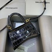 Okify Balenciaga Hourglass Crocodile Bag In Black With Gold Hardware 19x8x11cm 21660 - 3