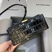 Okify Balenciaga Hourglass Crocodile Bag In Black With Gold Hardware 19x8x11cm 21660 - 2