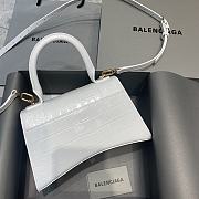 Okify Balenciaga Hourglass Crocodile Bag In White With Gold Hardware 23x10x14cm 21661 - 5