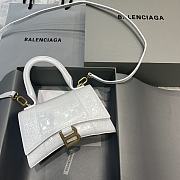 Okify Balenciaga Hourglass Crocodile Bag In White With Gold Hardware 19x8x11cm 21662 - 1