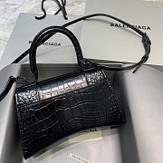 Okify Balenciaga Hourglass Crocodile Bag In Black With Black Hardware 23x10x14cm 21663 - 2