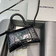 Okify Balenciaga Hourglass Crocodile Bag In Black With Black Hardware 19x8x11cm 21663 - 1