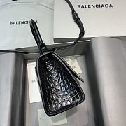 Okify Balenciaga Hourglass Crocodile Bag In Black With Black Hardware 19x8x11cm 21663 - 2