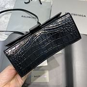 Okify Balenciaga Hourglass Crocodile Bag In Black With Black Hardware 19x8x11cm 21663 - 4