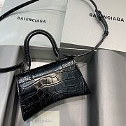 Okify Balenciaga Hourglass Crocodile Bag In Black With Black Hardware 19x8x11cm 21663 - 3