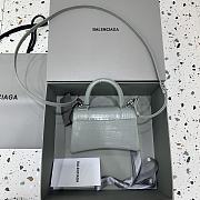 Okify Balenciaga Hourglass Crocodile Bag In Grey Gray 19x8x21cm - 5