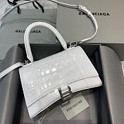 Okify Balenciaga Hourglass Crocodile Bag In White 23x10x14cm - 1