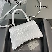 Okify Balenciaga Hourglass Crocodile Bag In White 23x10x14cm - 3
