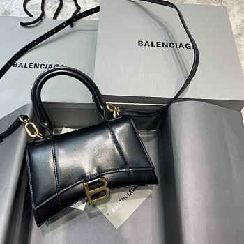 Okify Balenciaga Black Hourglass Bag With Gold Hardware 19x8x21cm