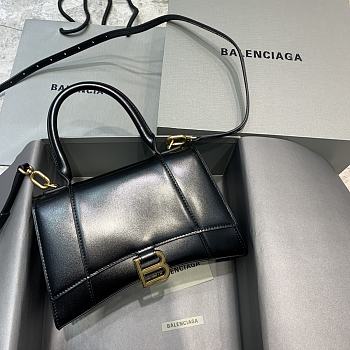 Okify Balenciaga Black Hourglass Bag With Gold Hardware 23x10x14cm