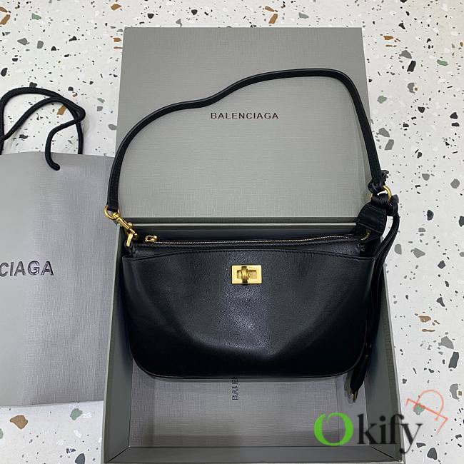 Okify Balenciga Rodeo Bag In Black With Gold Hardware 22x13x5cm  - 1