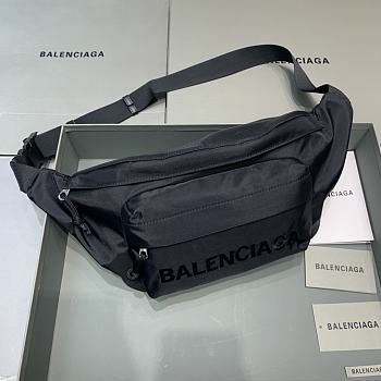 Okify Balenciaga Wheel Belt Black Bag 23x5x20cm 21672	